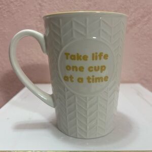 2020 Dunkin' DonutsSweater Ceramic Mug Take Life One Cup At A Time Yellow 15oz